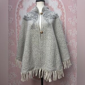 Fringe Cape Poncho | Yoke Detail | One Size